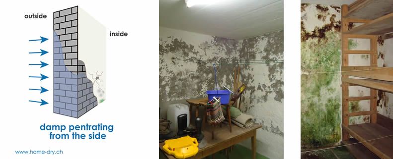 water penetrating wall