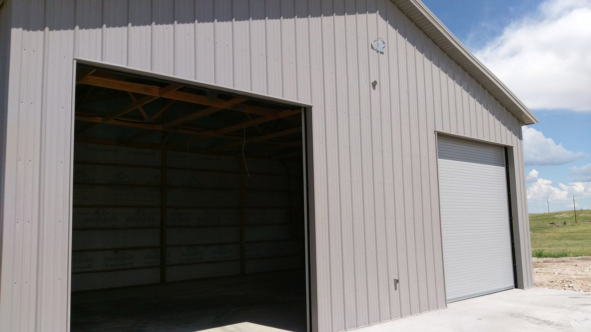 white garage door