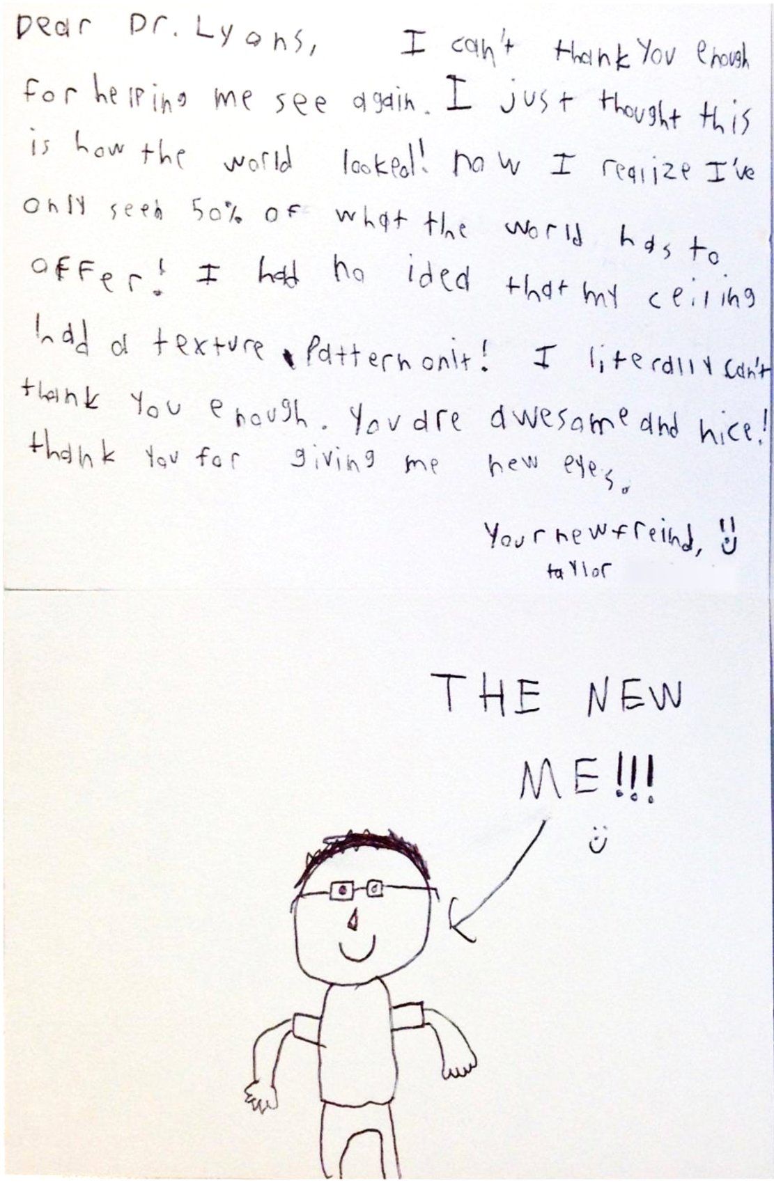 Thank you note from patient