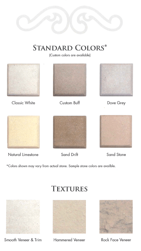A poster showing standard colors and textures of tiles