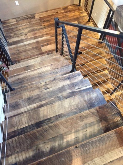 Reclaimed Wood Stair — Denver, CO — All City Floor Co