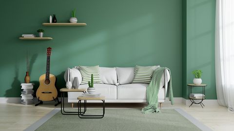Living Room Painted In Green — Bolingbrook, IL — A & D Quality Painting Living Room Painted In Green — Bolingbrook, IL — A & D Quality Painting