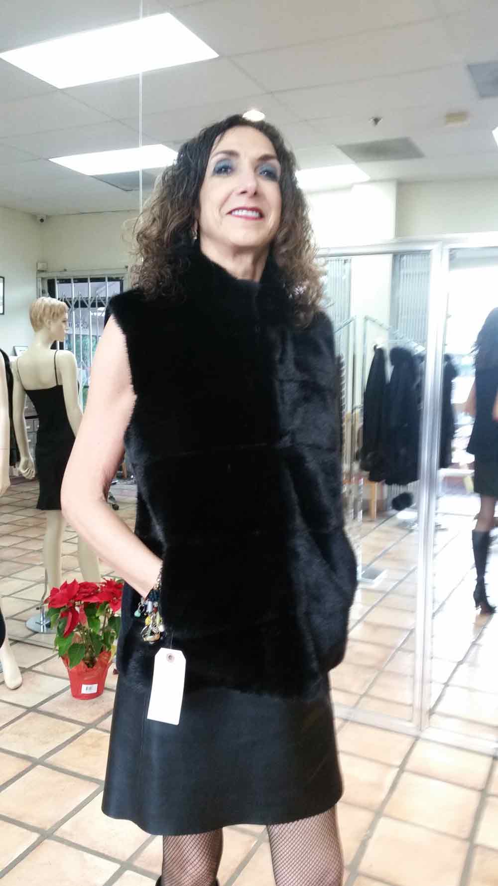 Slim Coated Fur Jacket