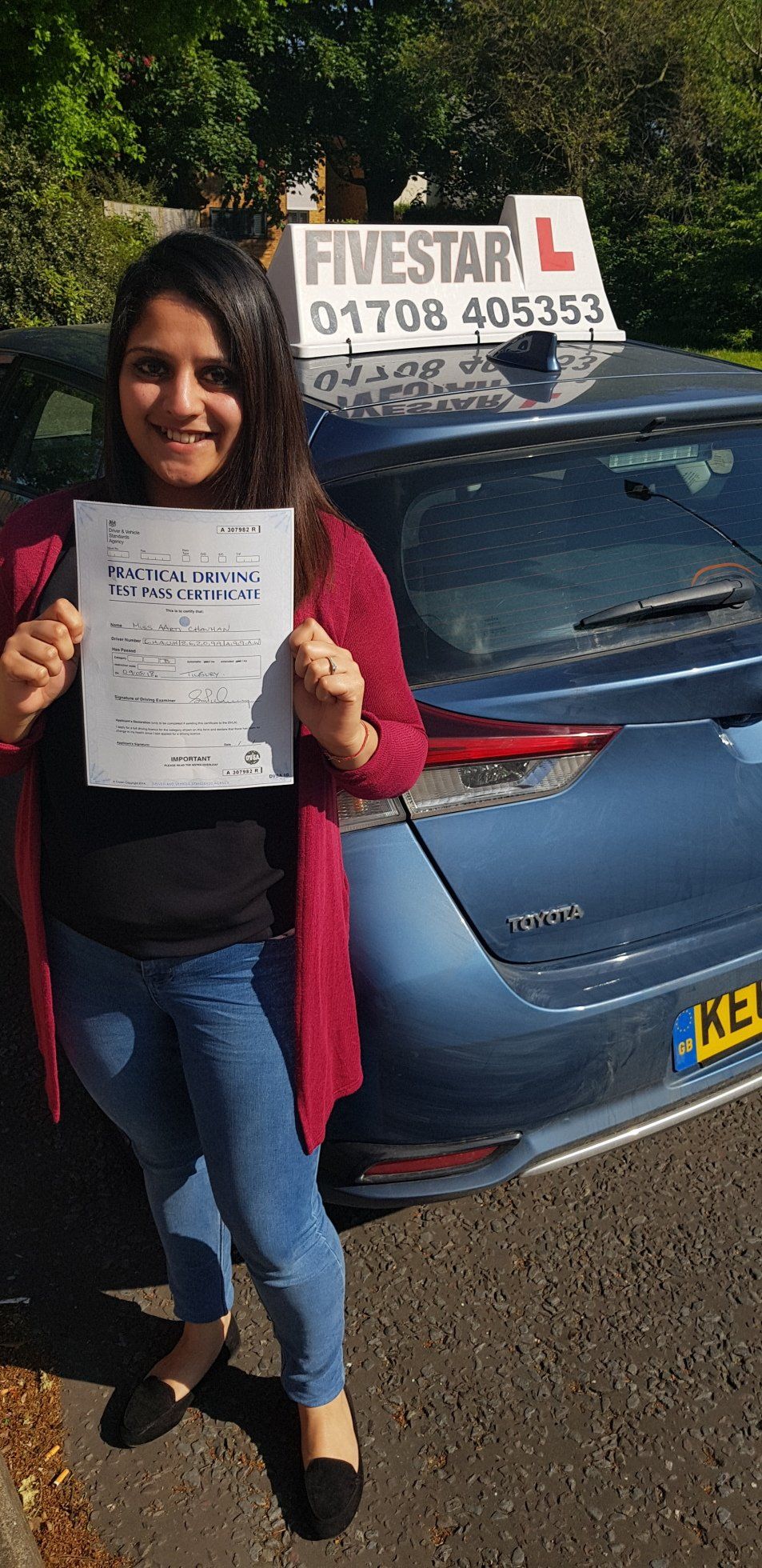 FIVESTAR Driver Training Driving test pass,  Aarti with Trenton