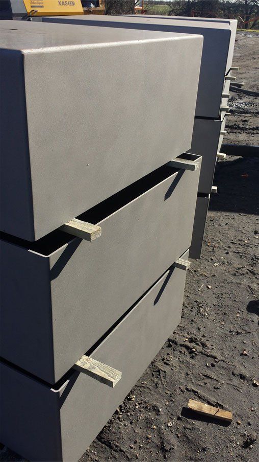 CorTen planters after blasting
