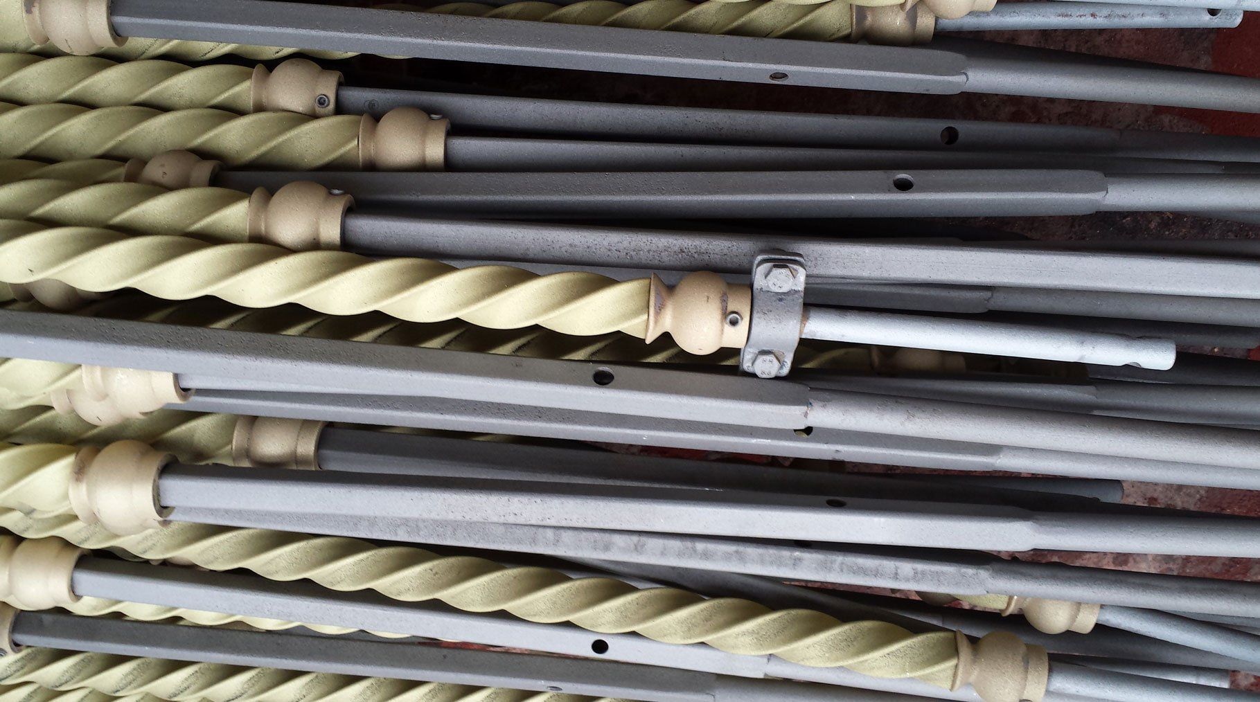 Shot blasted galloper poles