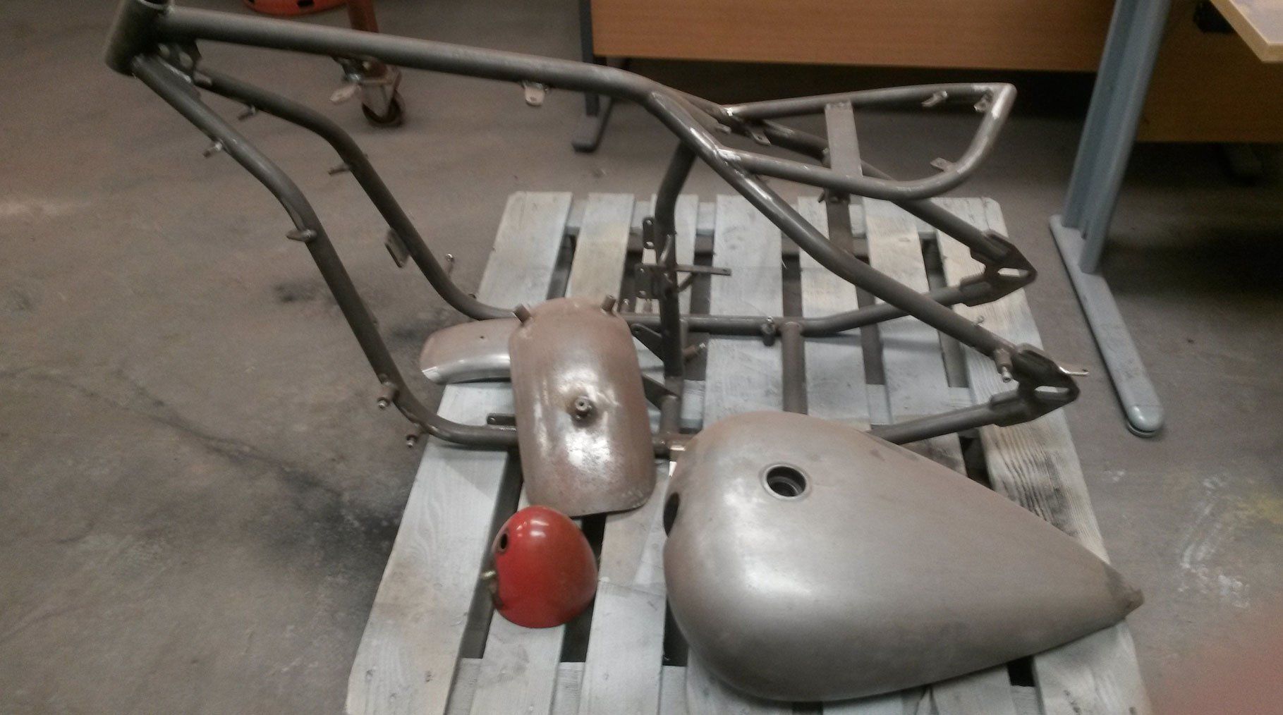 Pre-blasted mtorbike parts