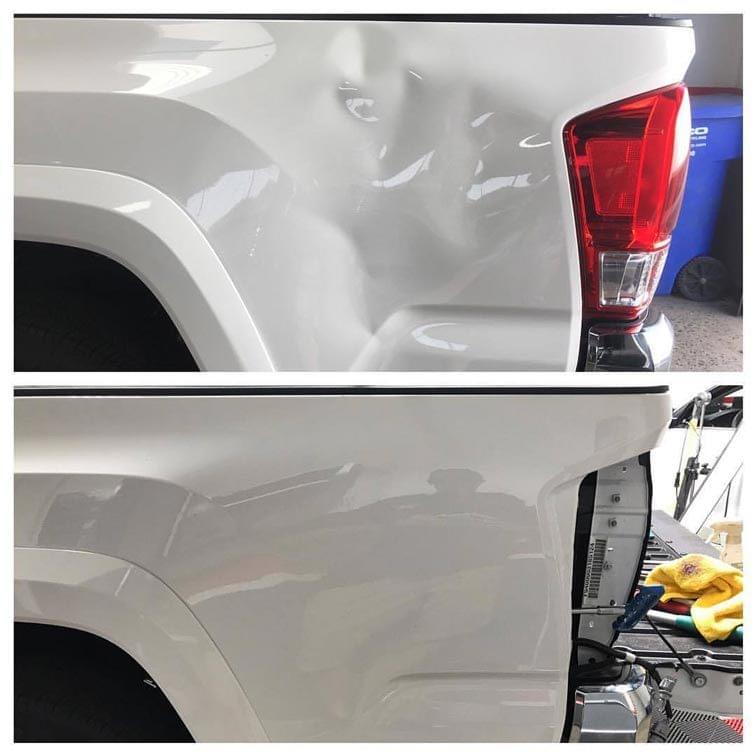 Paintless dent removal in Central Texas before and after