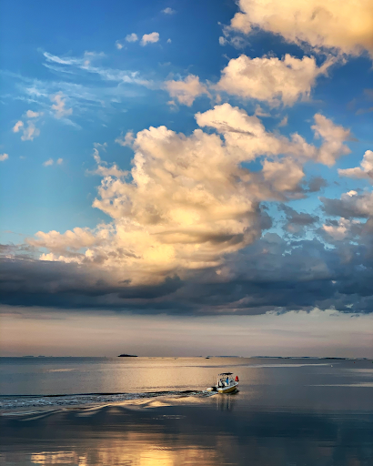 Guilford Fishing Boat in the Long Island Sound at Sunset