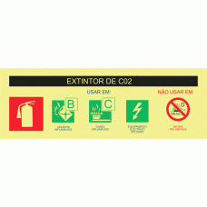 Sinalética de agente extintor Co2