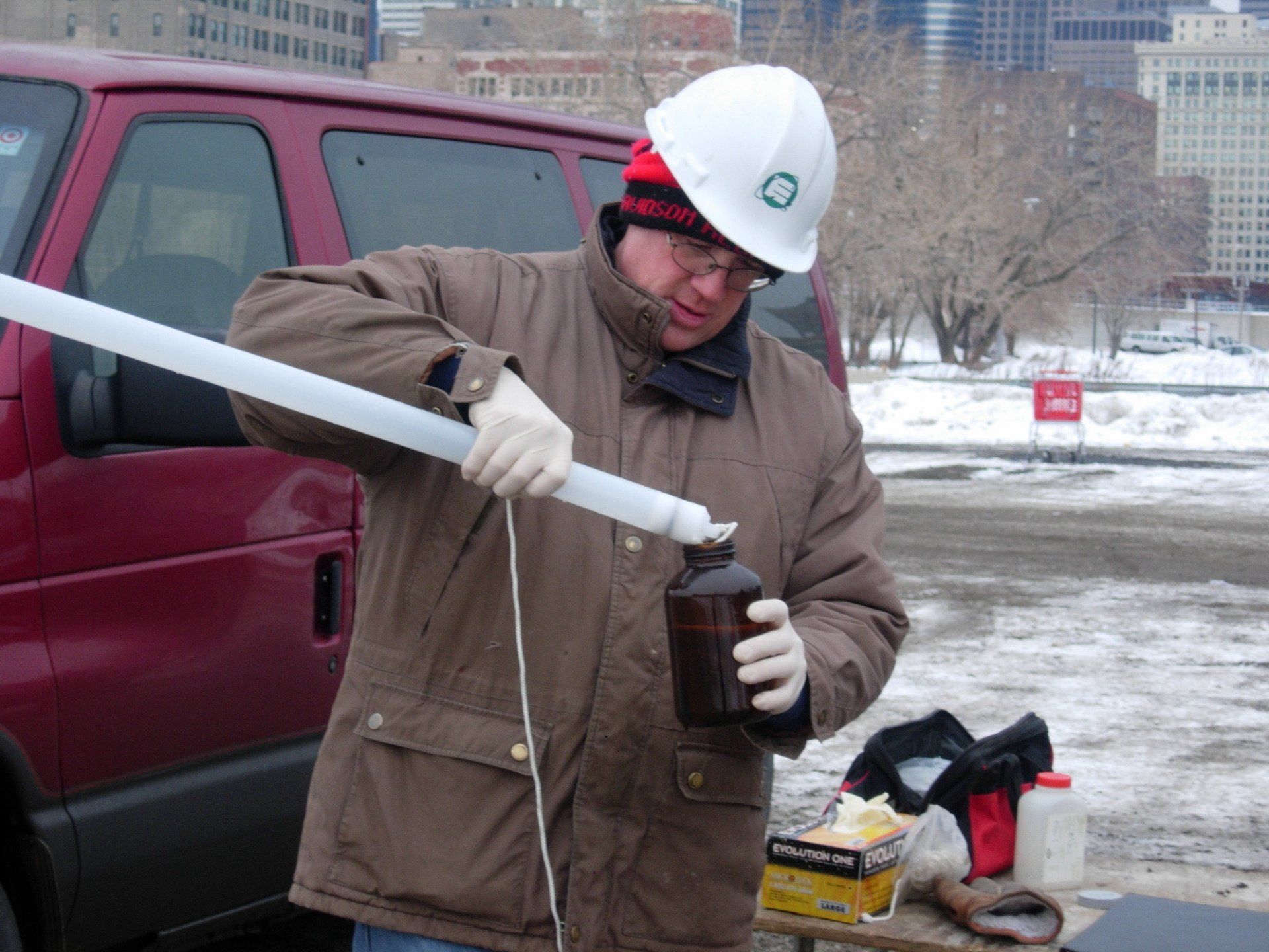 ECG performing Groundwater test as part of a Phase II Environmental Site Assessment