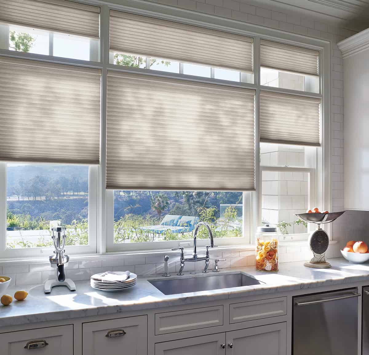 Custom Honeycomb Shades in Florida Keys, FL like Duette for Kitchen Insulation and Energy-efficiency