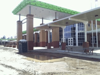 Large green awning
