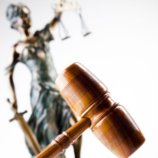 gavel and statue