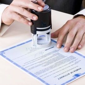 approval stamp on legal document