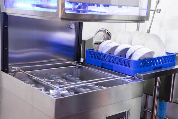 Commercial-Dish-washer-full-of-clean-dishes