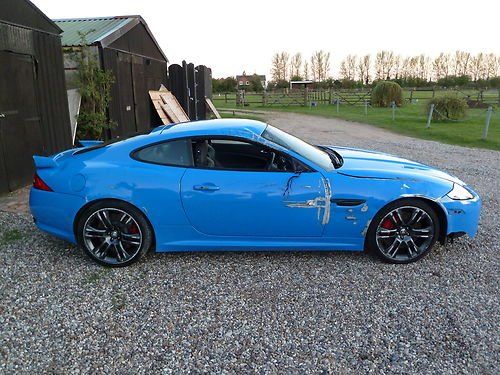 Blue Jaguar car