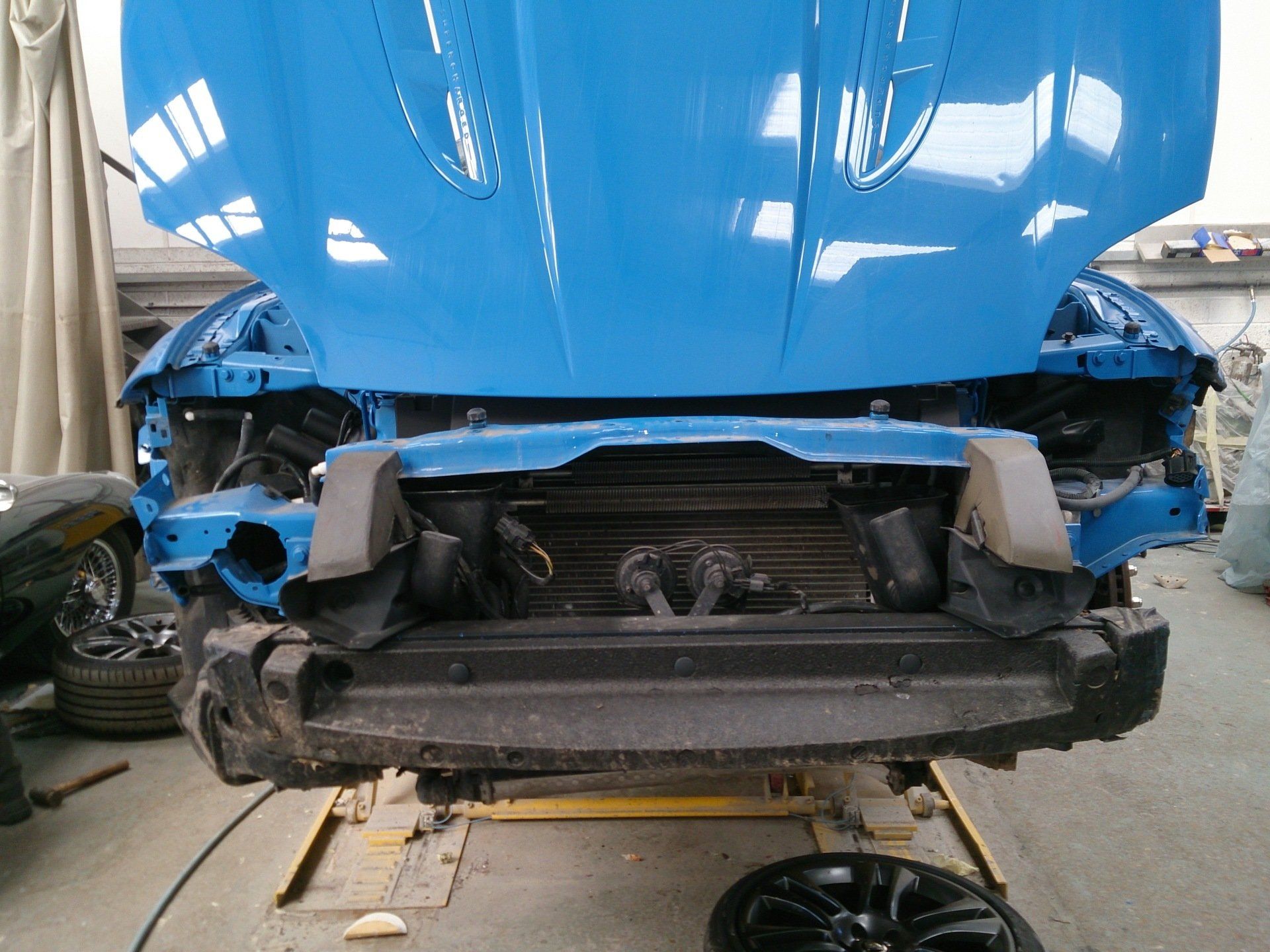 Blue Jaguar car