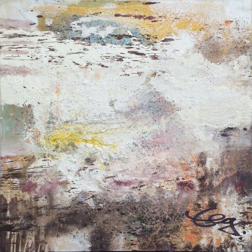 Bild, Leinwand, Mischtechnik, abstrakt, beige, Elisabeth Ernicke-Goßner,