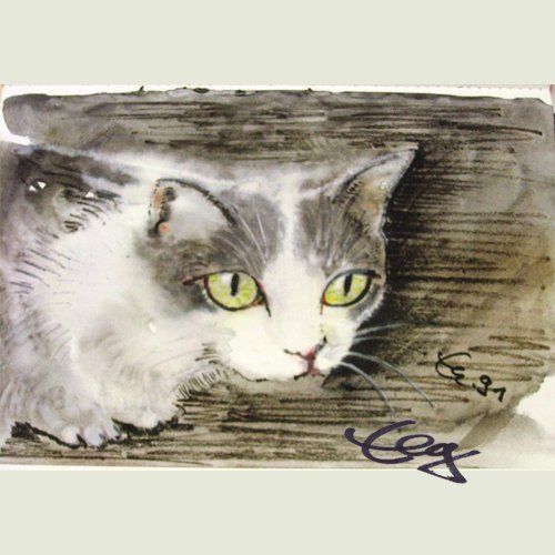 Bild Aquarell Katze Goßner