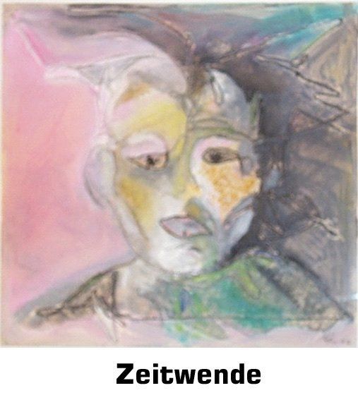 Zeitwende, Gemälde, Porträt, Portrait, Fassungslosigkeit, Enkaustik