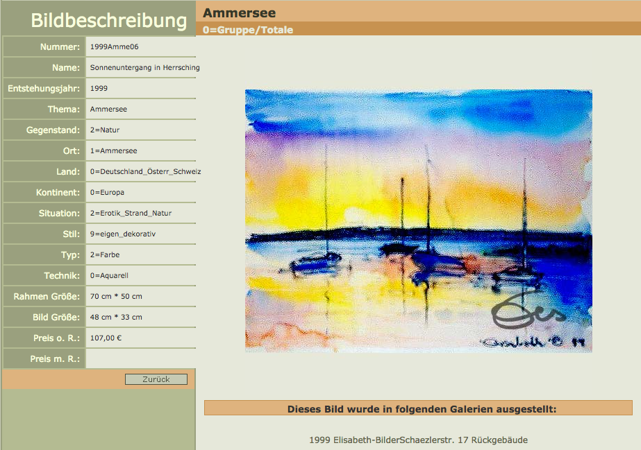 Aquarell Boote im Abendlicht Ammersee