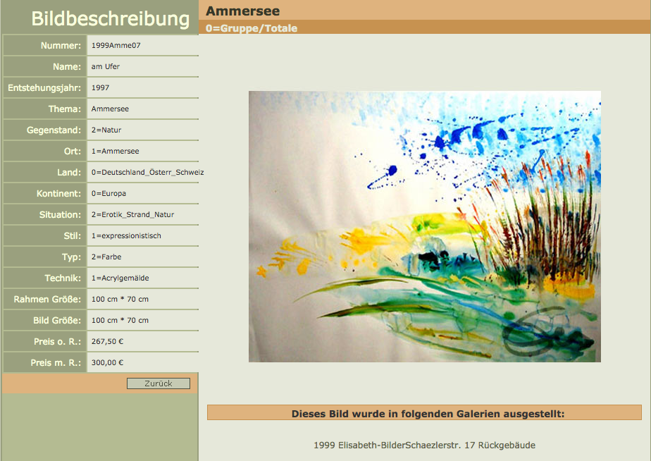 Acrylbild auf Karton Uferbereich Schilf Ammersee