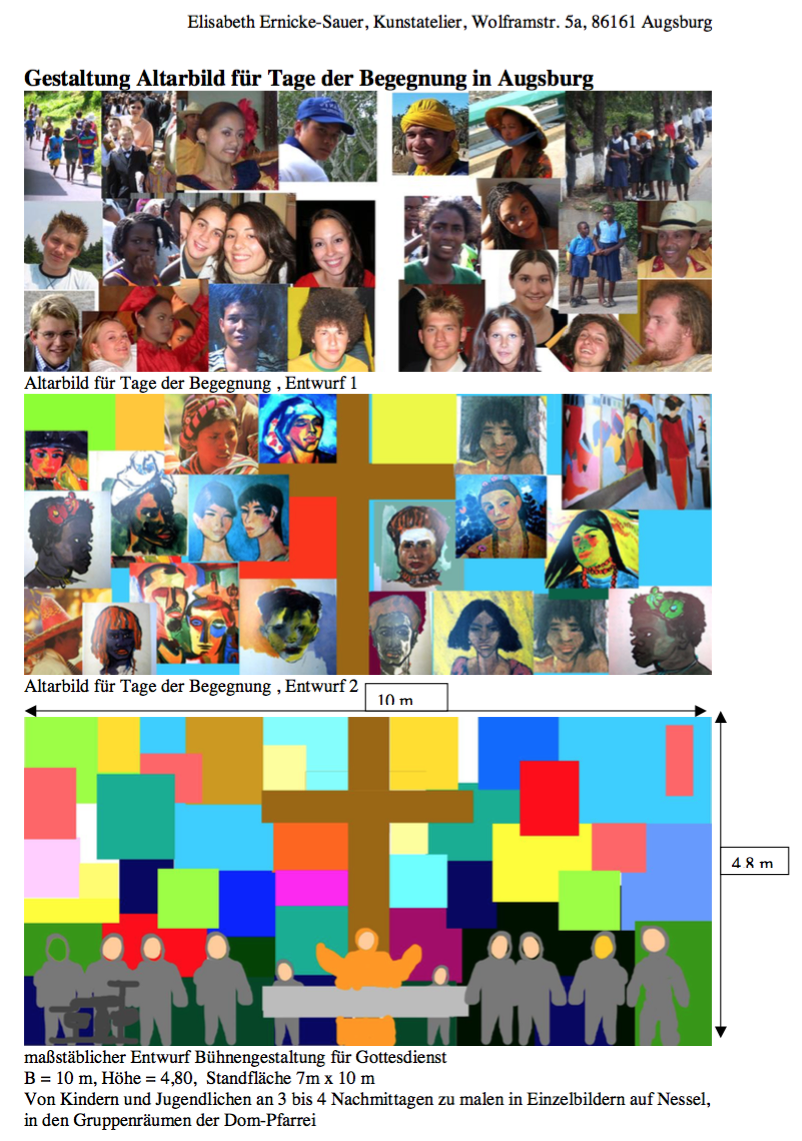 Entwurf zu Altarbild großformatig Jugend der Welt