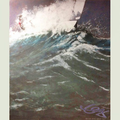 Bild, Wasser, Landschaft, Segeln, Ammersee, Acryl, Leinwand, Ernicke-Goßner, Elisabeth, Schiffe, Sonne, Drachen