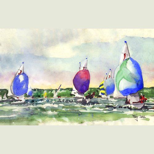 Bild, Wasser, Landschaft, Segeln, Ammersee, Acryl, Leinwand, Ernicke-Goßner, Elisabeth, Schiffe, Sonne, Korsar,