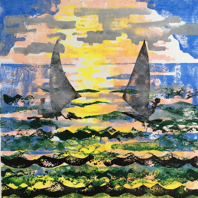 Bild, Wasser, Landschaft, Segeln, Ammersee, Acryl, Leinwand, Ernicke-Goßner, Elisabeth, Schiffe, Sonne, Laser