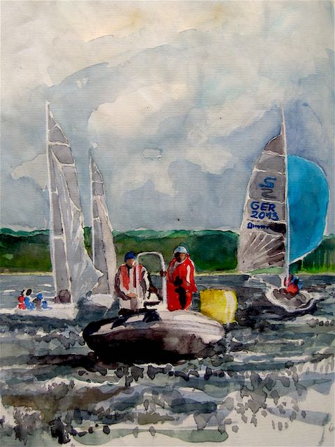 Bild, Wasser, Landschaft, Segeln, Ammersee, Acryl, Leinwand, Ernicke-Goßner, Elisabeth, Schiffe, Sonne, Streamline