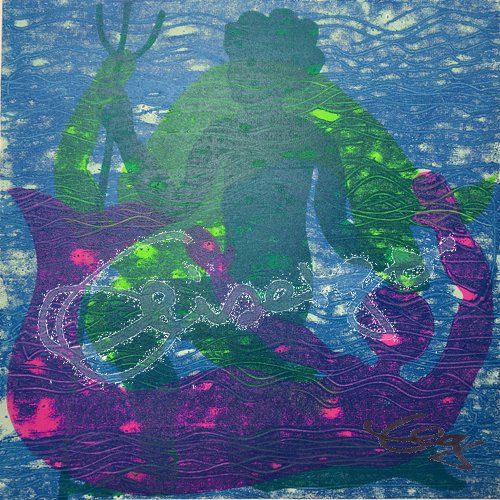 Elisabeth-Ernicke-Goßner-Bild-Öl-Tanz-Hochdruck-Poseidon-Neptun-Nixe-Wasser