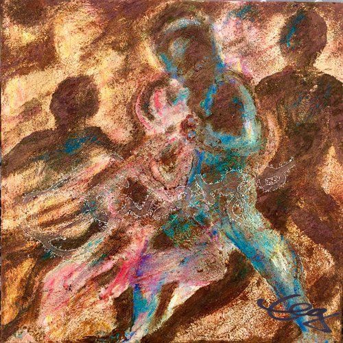 Elisabeth-Ernicke-Goßner-Bild-Öl-Tanz-Fahne-Tango-argentino-Elisergo, Bild-Öl-Tanz-Welle-Verfolgung-Tango, Elisergo, Ölbild, Acrylgemälde,Tanz, Welle, Tango Argentino, Gefühl, Genuss, Begegnung, Bewegung, Ballett, Tanzbilder, Contemporary Art, -Tanz-Welle-Musik-Tango-Argentino, Rostbild, Patina