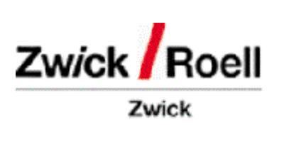 A black and red logo for zwick roell on a white background.