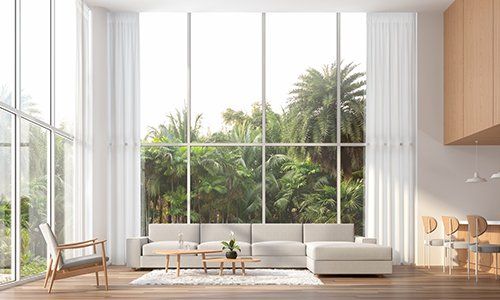Residential Glass — Modern Living Room in Asheville, NC Residential Glass — Modern Living Room in Asheville, NC