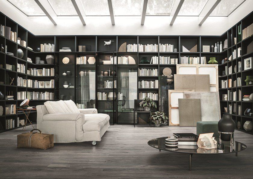 Salotto con libreria lema