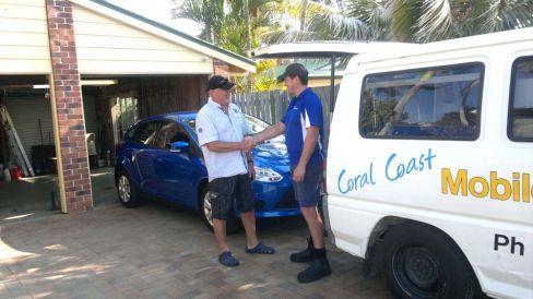 A happy motor repairs customer in Bundaberg