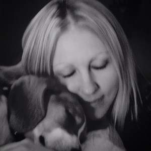 Beagle black and white photo