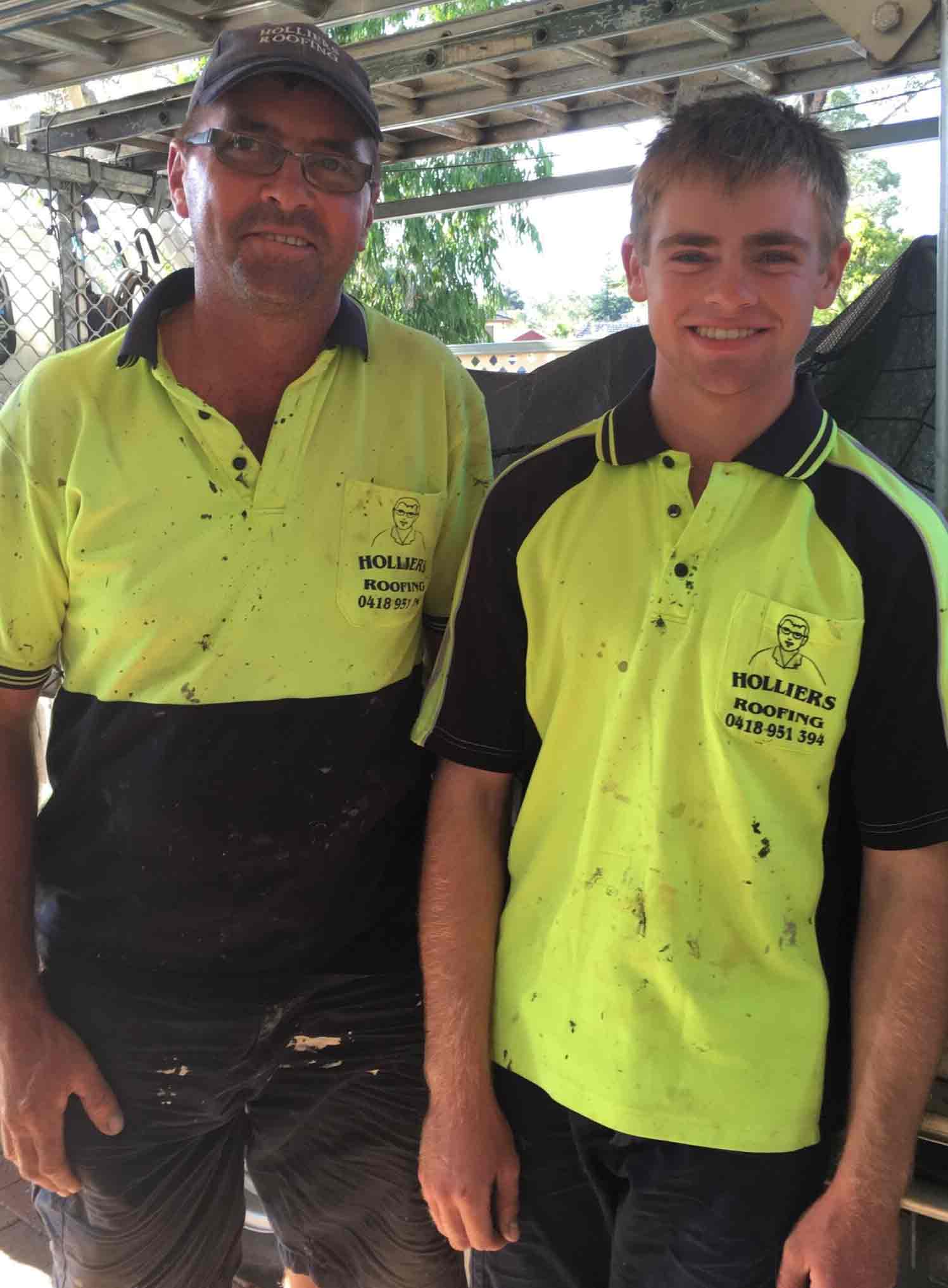 holliers roofing husband and son