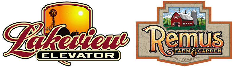 Lakeview Elevator and Remus logo