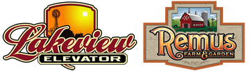 Lakeview Elevator and Remus logo