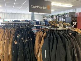 Carhartt clothing on wrack