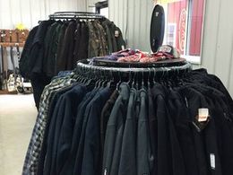 Wrangler clothing on wrack