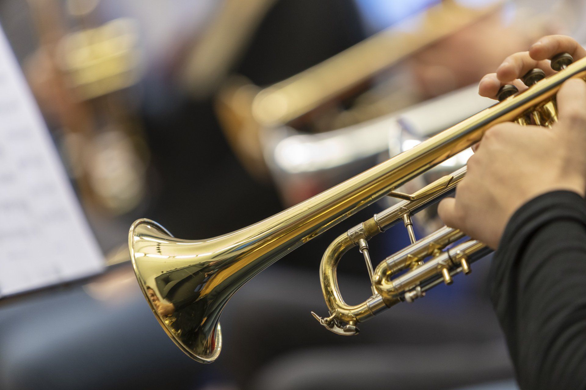 Brass band playing at an event