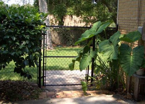 All black vinyl coated 5 foot walk gate