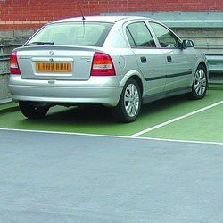 car parked in the allotted area