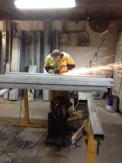 team working on door frame