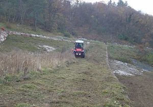 un tagliaerba in un prato