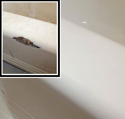 Bathtub Chip Repair Before & After